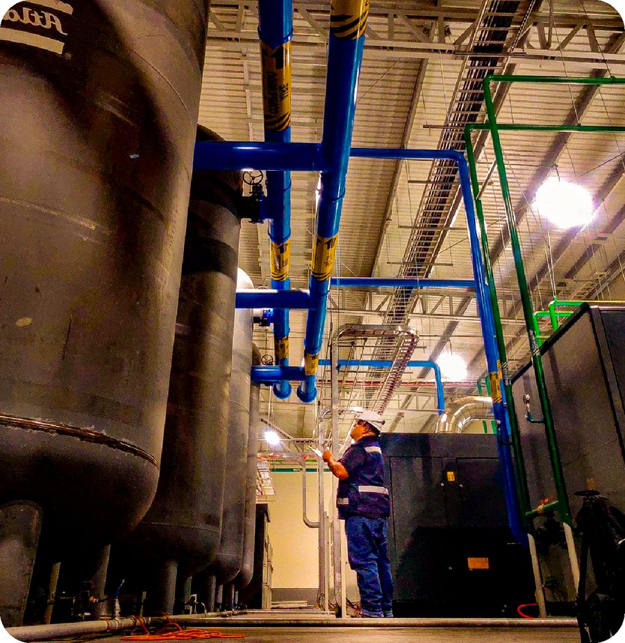 Recipientes sujetos a presión en planta industrial